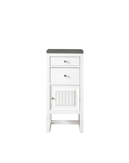 James Martin - Athens 15" Base Cabinet w/ Drawers and Right Door, Glossy White w/ 3 CM Grey Expo Silestone Top - E645-B15R-GW-3GEX view 1