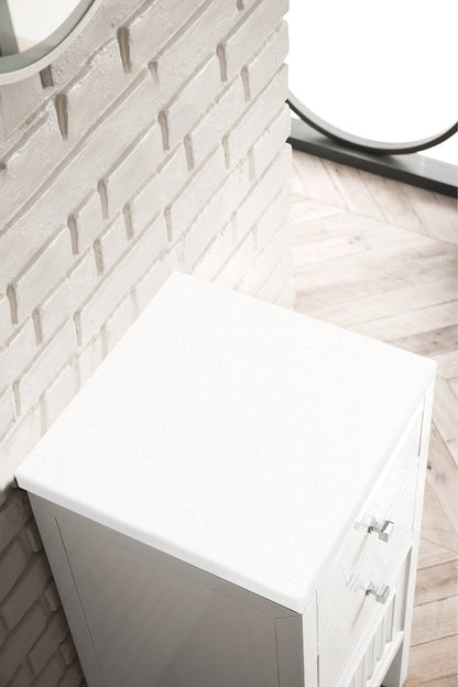 James Martin - Athens 15" Base Cabinet w/ Drawers and Right Door, Glossy White w/ 3 CM White Zeus Silestone Top - E645-B15R-GW-3WZ view 2