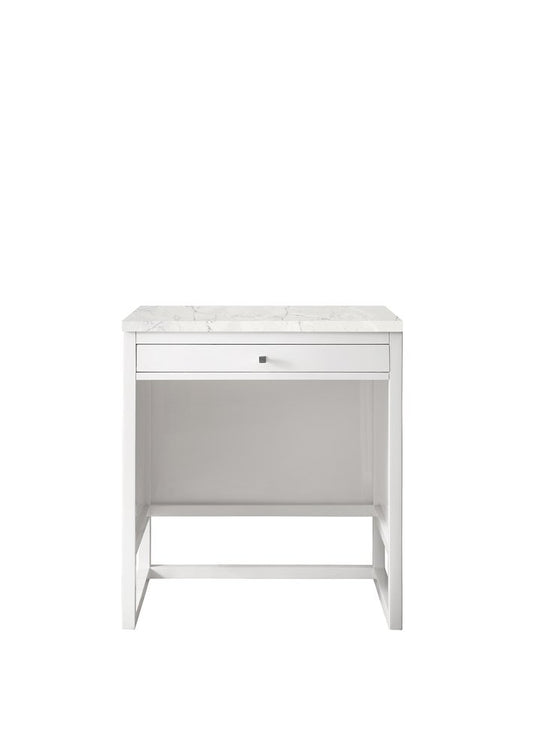 James Martin - Athens 30" Countertop Unit, Glossy White w/ 3 CM Eternal Jasmine Pearl Silestone Top - E645-DU30-GW-3EJP view 1