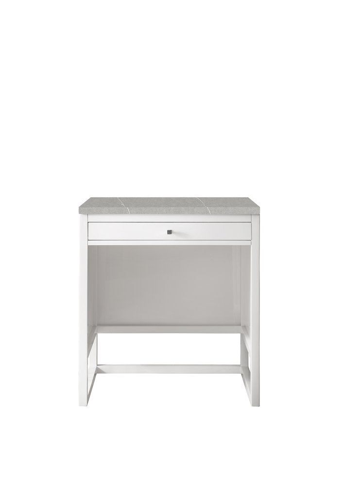 James Martin - Athens 30" Countertop Unit, Glossy White w/ 3 CM Eternal Serena Top - E645-DU30-GW-3ESR view 1
