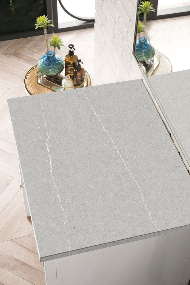 James Martin - Athens 30" Countertop Unit, Glossy White w/ 3 CM Eternal Serena Top - E645-DU30-GW-3ESR view 2