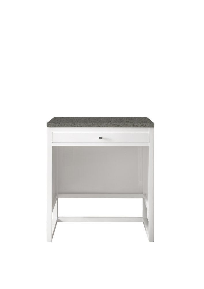 James Martin - Athens 30" Countertop Unit, Glossy White w/ 3 CM Grey Expo Silestone Top - E645-DU30-GW-3GEX view 1