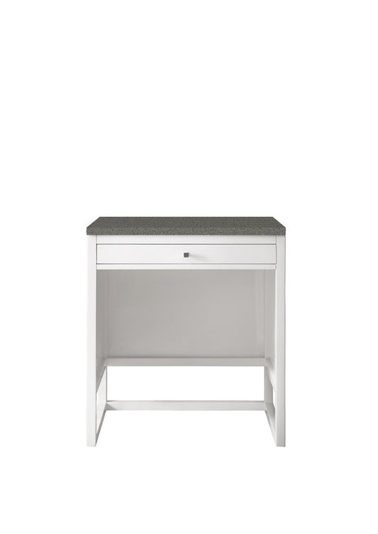 James Martin - Athens 30" Countertop Unit, Glossy White w/ 3 CM Grey Expo Silestone Top - E645-DU30-GW-3GEX view 1