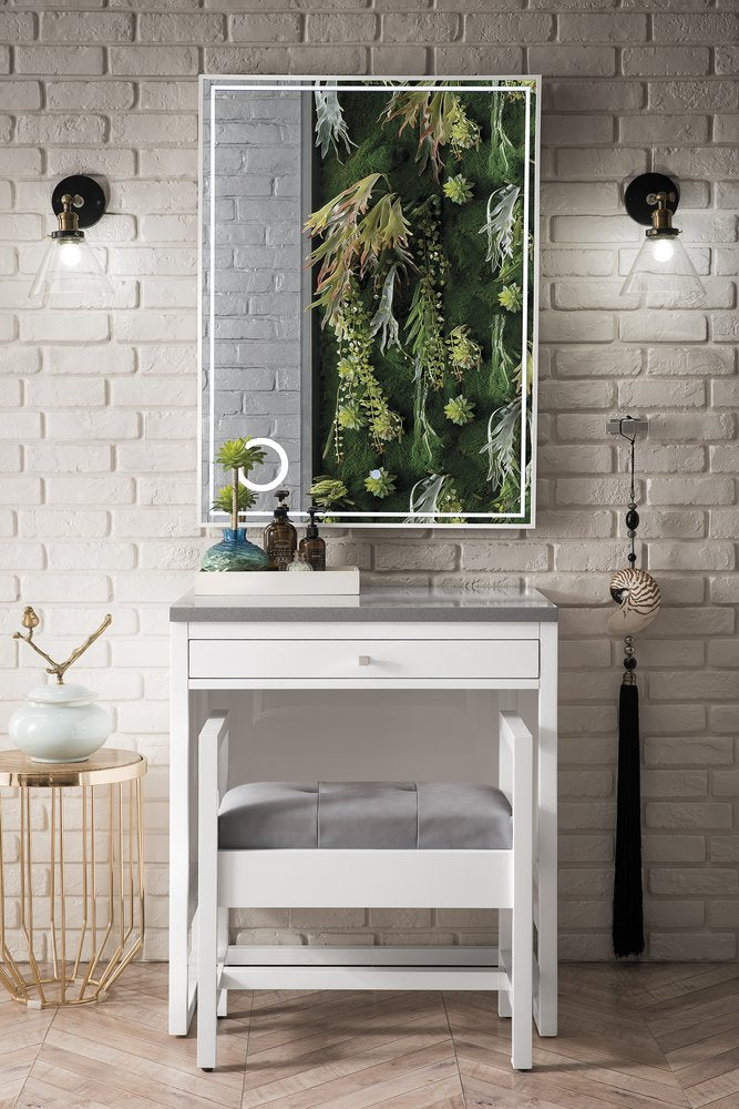 James Martin - Athens 30" Countertop Unit, Glossy White w/ 3 CM Grey Expo Silestone Top - E645-DU30-GW-3GEX view 2