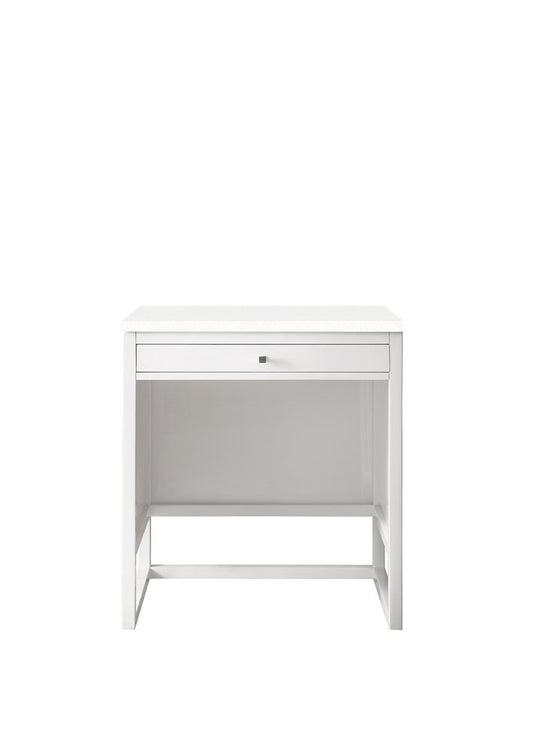 James Martin - Athens 30" Countertop Unit, Glossy White w/ 3 CM White Zeus Silestone Top - E645-DU30-GW-3WZ view 1