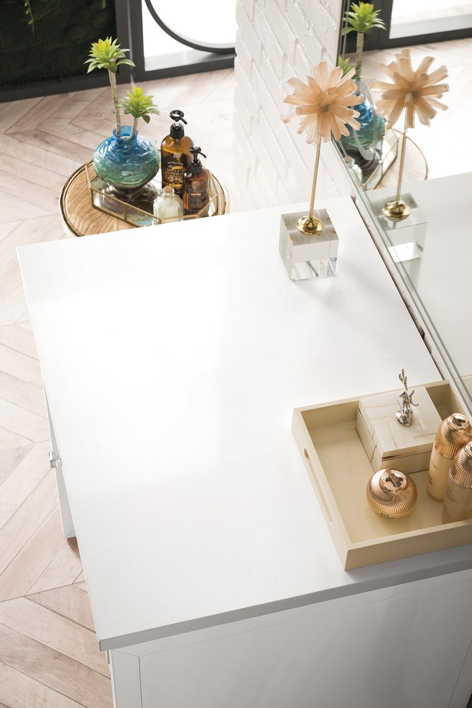 James Martin - Athens 30" Countertop Unit, Glossy White w/ 3 CM White Zeus Silestone Top - E645-DU30-GW-3WZ view 2