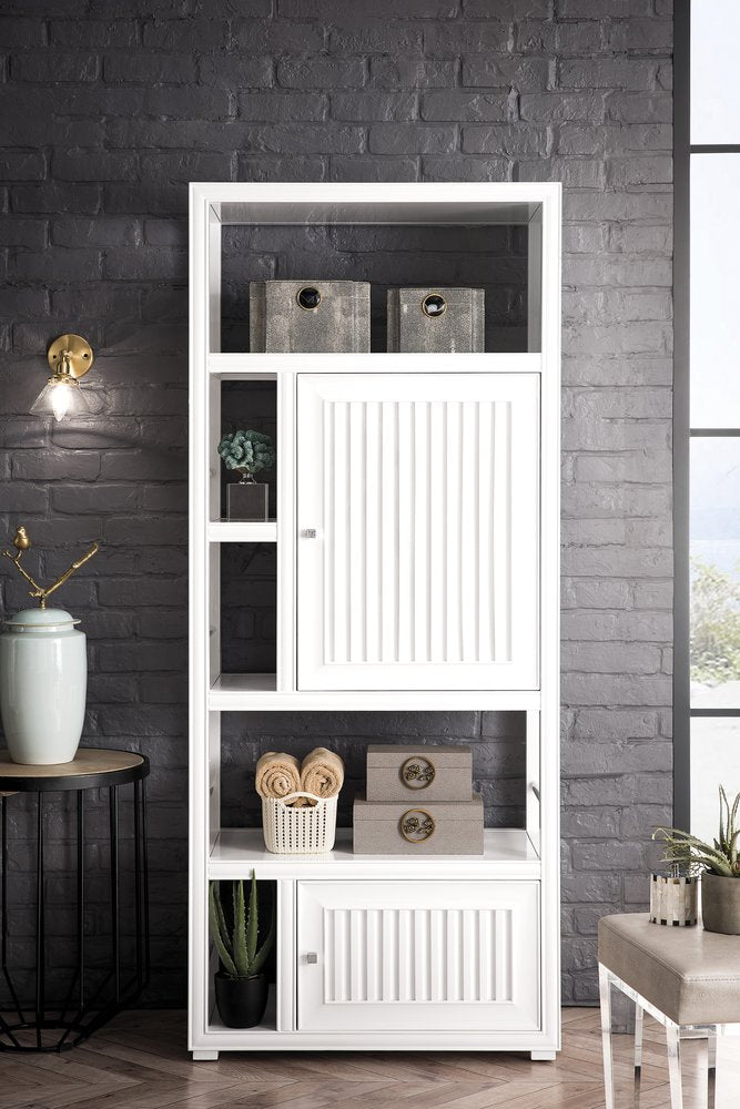James Martin - Athens 30" Double-Sided Linen Cabinet, Glossy White - E645-BLC30-GW view 5