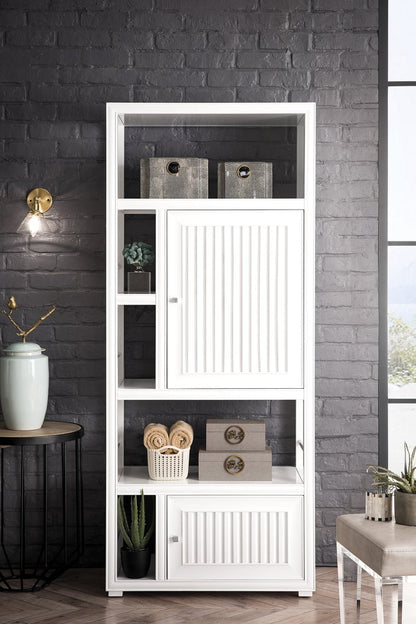 James Martin - Athens 30" Double-Sided Linen Cabinet, Glossy White - E645-BLC30-GW view 5