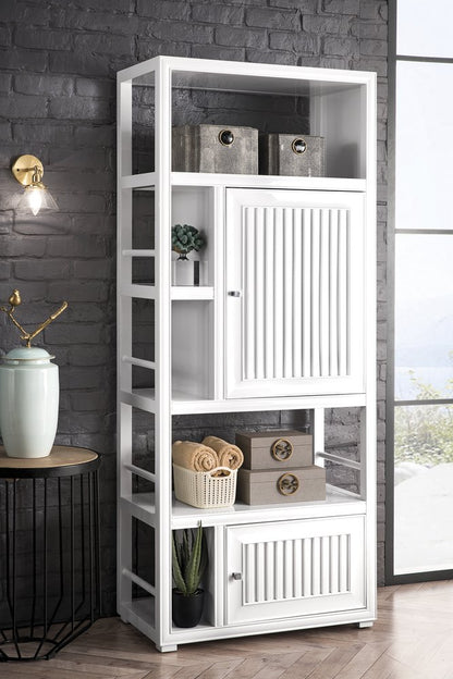 James Martin - Athens 30" Double-Sided Linen Cabinet, Glossy White - E645-BLC30-GW view 6