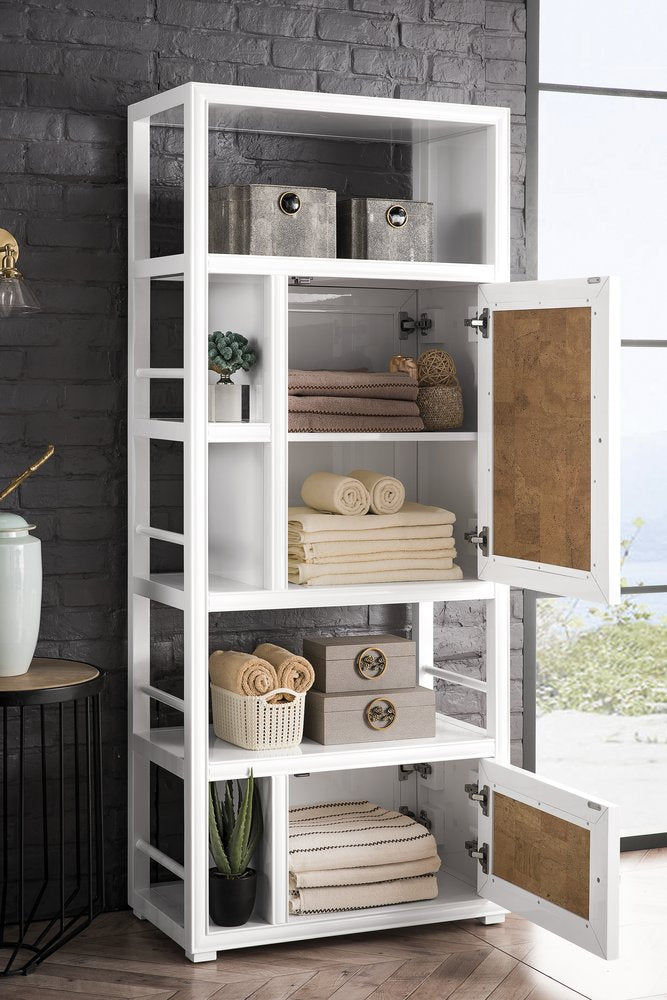 James Martin - Athens 30" Double-Sided Linen Cabinet, Glossy White - E645-BLC30-GW view 7
