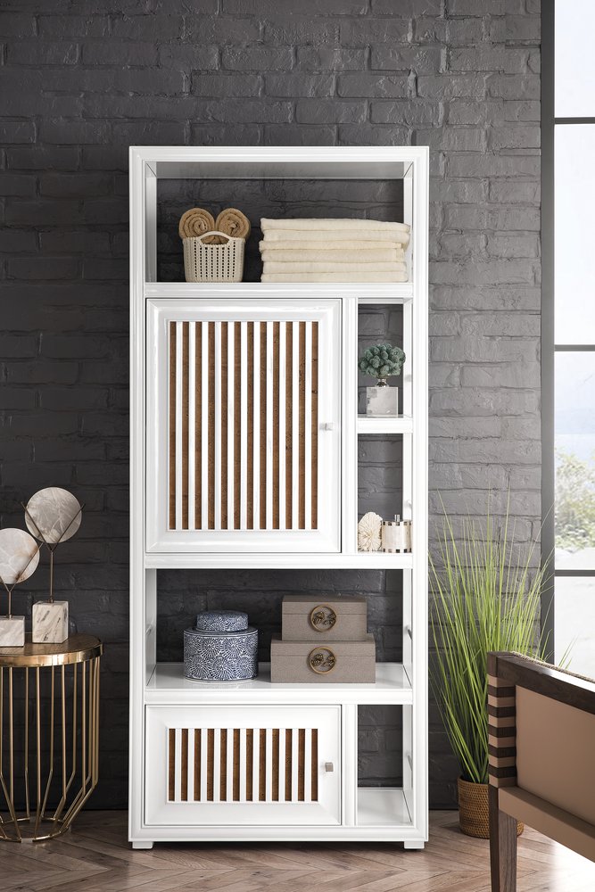 James Martin - Athens 30" Double-Sided Linen Cabinet, Glossy White - E645-BLC30-GW view 9