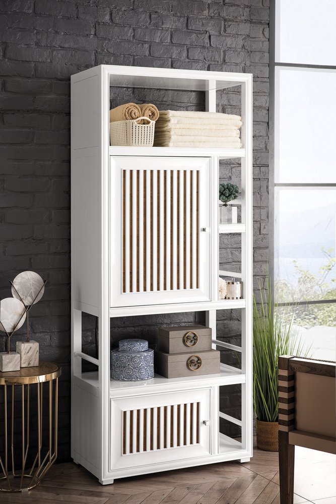 James Martin - Athens 30" Double-Sided Linen Cabinet, Glossy White - E645-BLC30-GW view 10