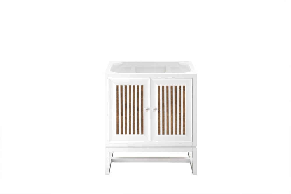 James Martin - Athens 30" Single Vanity Cabinet, Glossy White - E645-V30-GW view 2
