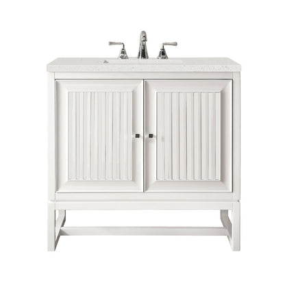 James Martin - Athens 30" Single Vanity, Glossy White w/ 3 CM Lime Delight Silestone Top - E645-V30-GW-3LDL view 1