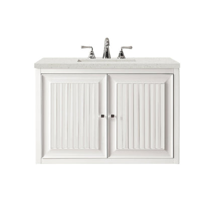 James Martin - Athens 30" Single Vanity, Glossy White w/ 3 CM Lime Delight Silestone Top - E645-V30-GW-3LDL view 2
