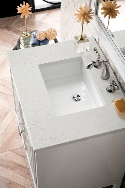 James Martin - Athens 30" Single Vanity, Glossy White w/ 3 CM Lime Delight Silestone Top - E645-V30-GW-3LDL view 8