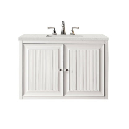 James Martin - Athens 36" Single Vanity, Glossy White w/ 3 CM Lime Delight Silestone Top - E645-V36-GW-3LDL view 2