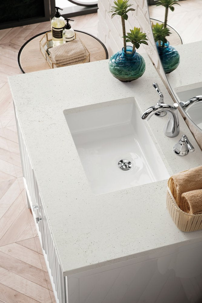 James Martin - Athens 36" Single Vanity, Glossy White w/ 3 CM Lime Delight Silestone Top - E645-V36-GW-3LDL view 8