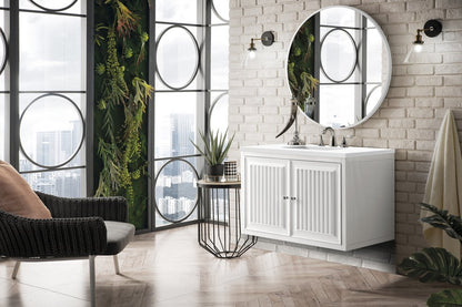 James Martin - Athens 36" Single Vanity, Glossy White w/ 3 CM White Zeus Silestone Top - E645-V36-GW-3WZ view 8