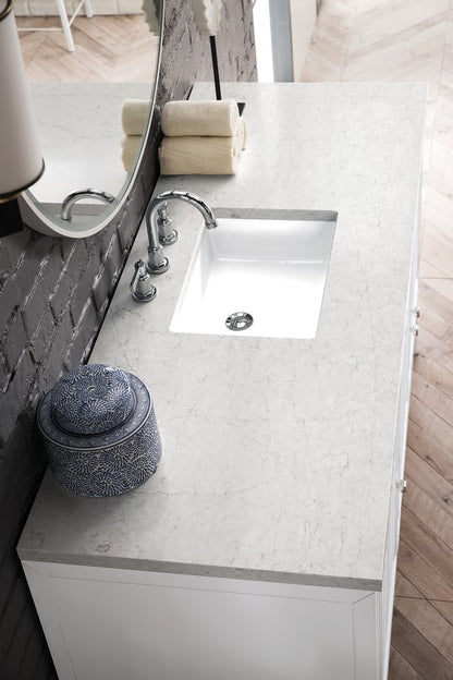 James Martin - Athens 60" Single Vanity, Glossy White w/ 3 CM Eternal Jasmine Pearl Silestone Top - E645-V60S-GW-3EJP view 8