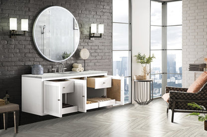 James Martin - Athens 60" Single Vanity, Glossy White w/ 3 CM Eternal Jasmine Pearl Silestone Top - E645-V60S-GW-3EJP view 10