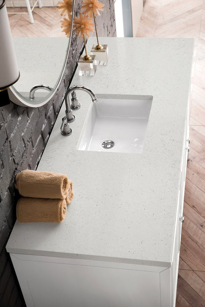James Martin - Athens 60" Single Vanity, Glossy White w/ 3 CM Lime Delight Silestone Top - E645-V60S-GW-3LDL view 8
