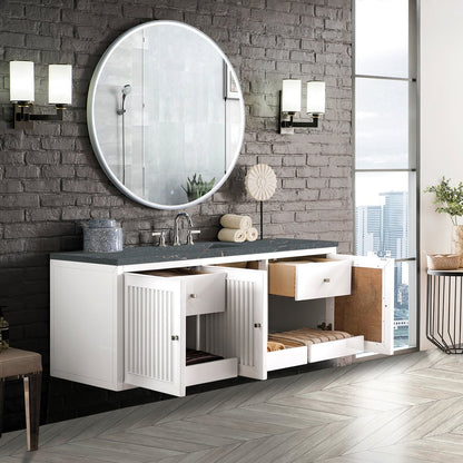James Martin - Athens 60" Single Vanity, Glossy White w/ 3 CM Parisien Bleu Silestone Top - E645-V60S-GW-3PBL view 7