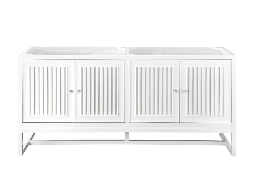 James Martin - Athens 72" Double Vanity Cabinet, Glossy White - E645-V72-GW view 1