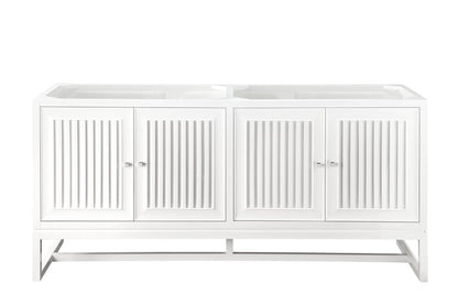 James Martin - Athens 72" Double Vanity Cabinet, Glossy White - E645-V72-GW view 1