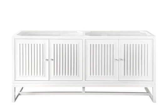 James Martin - Athens 72" Double Vanity Cabinet, Glossy White - E645-V72-GW view 1