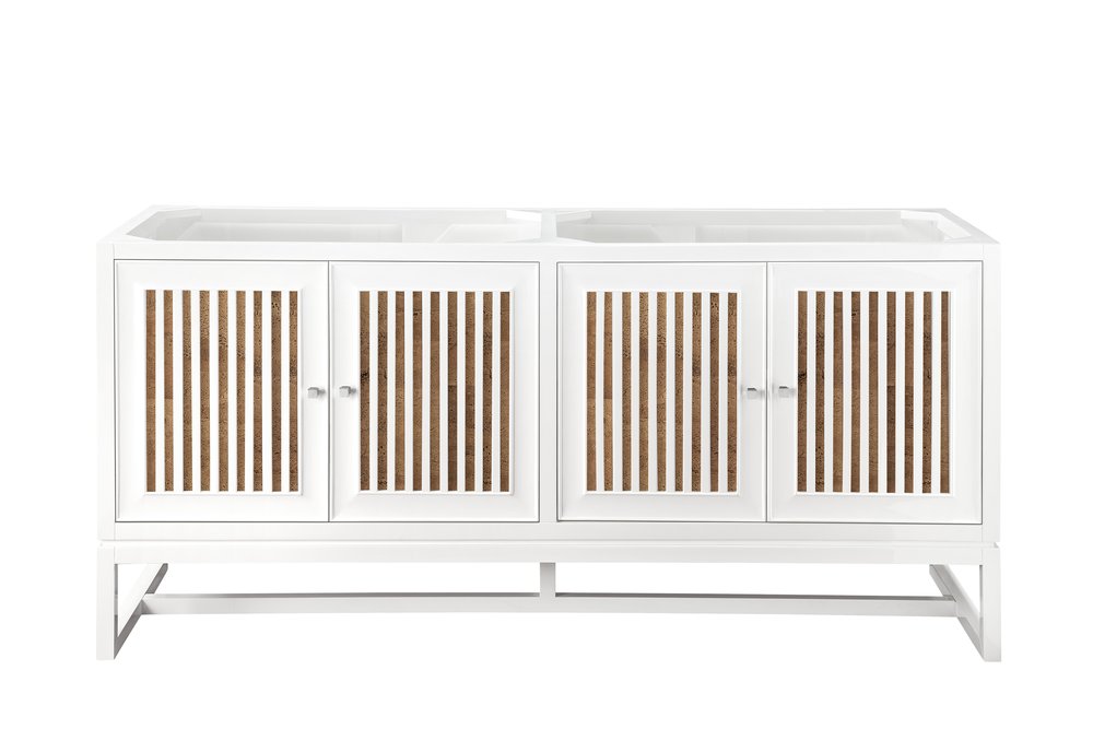 James Martin - Athens 72" Double Vanity Cabinet, Glossy White - E645-V72-GW view 2