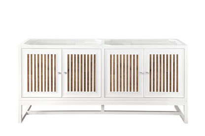 James Martin - Athens 72" Double Vanity Cabinet, Glossy White - E645-V72-GW view 2