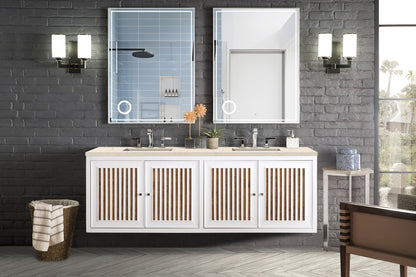 James Martin - Athens 72" Double Vanity, Glossy White w/ 3 CM Eternal Marfil Top - E645-V72-GW-3EMR view 7