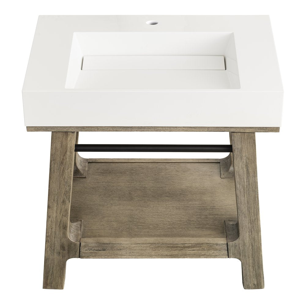 James Martin - Auburn 31.5" Single Sink Console, Weathered Timber - 165-V31.5-WTB view 3