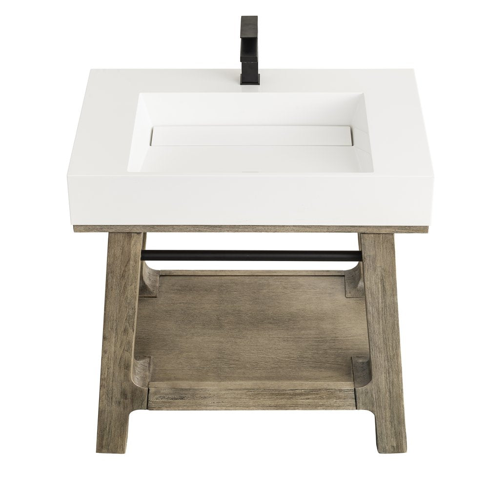 James Martin - Auburn 31.5" Single Sink Console, Weathered Timber - 165-V31.5-WTB view 4