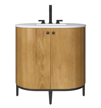James Martin - Bellamy 36" Single Vanity, Rustic Oak w/ Carrara Marble Top - D300-V36-RSO-CAR view 1