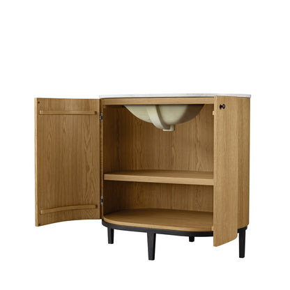 James Martin - Bellamy 36" Single Vanity, Rustic Oak w/ Carrara Marble Top - D300-V36-RSO-CAR view 6