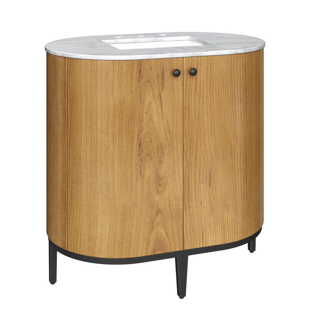 James Martin - Bellamy 36" Single Vanity, Rustic Oak w/ Carrara Marble Top - D300-V36-RSO-CAR view 7