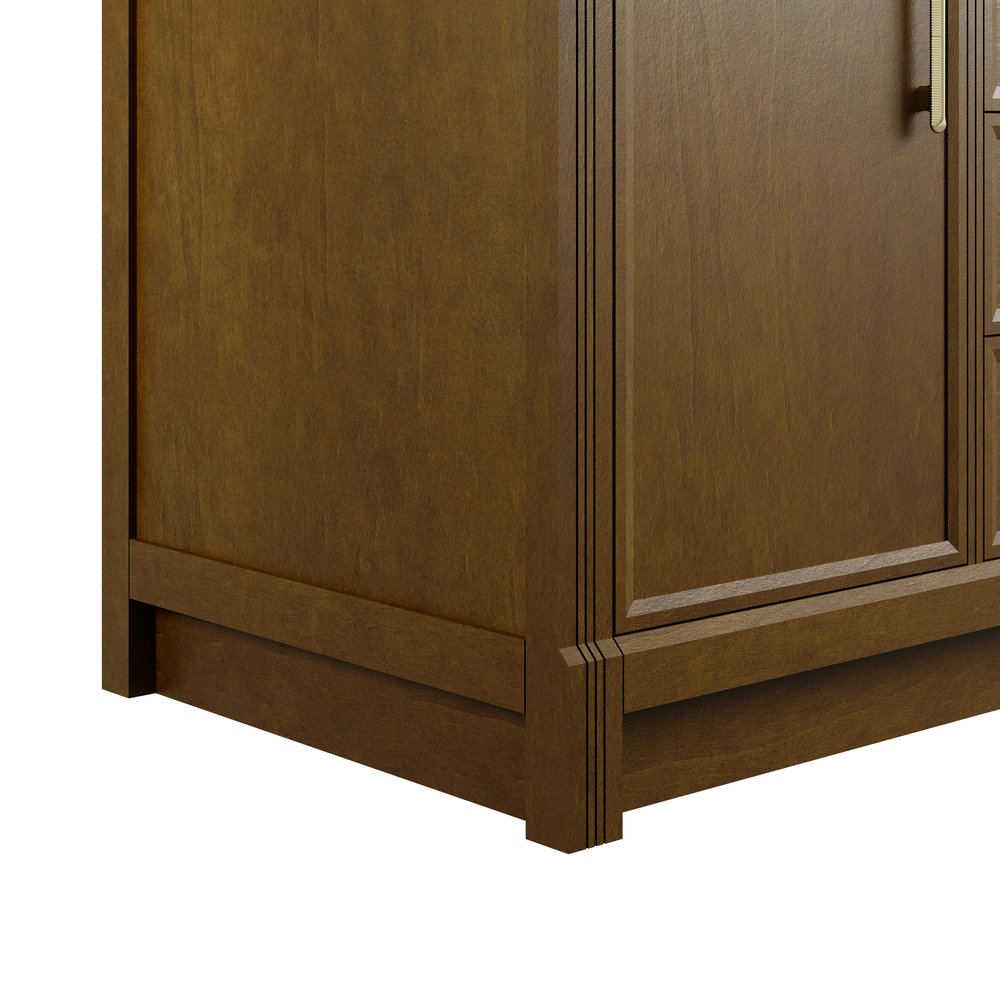James Martin - Bellshire 120" Dual Vanity Set with 24" Make-Up Counter, Honey Oak w/3 cm Parisien Bleu Silestone Top - 660-VMC120-HNO-3PBL view 7