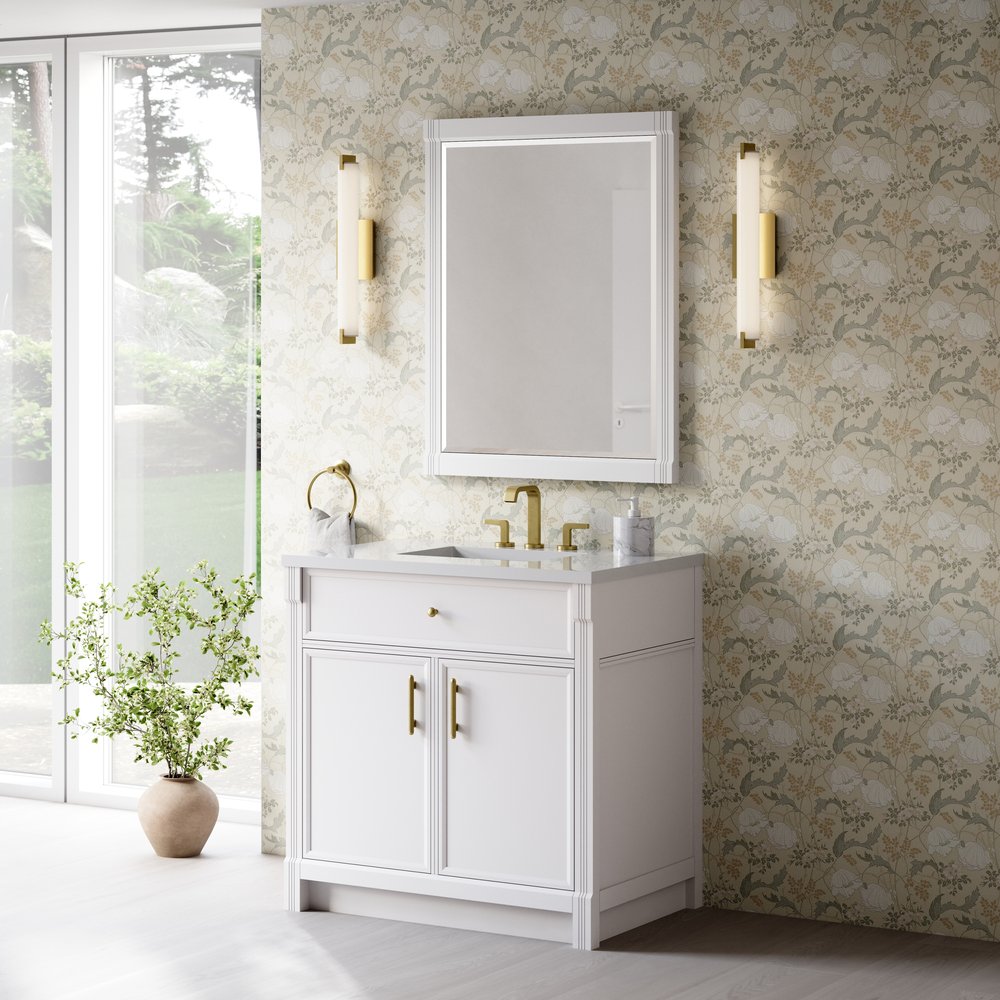 James Martin - Bellshire 30" Mirror, Bright  White - 660-M30-BW view 3