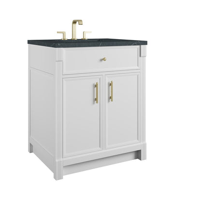 James Martin - Bellshire 30" Single Vanity, Bright White w/ 3 CM Charcoal Soapstone Silestone Top - 660-V30-BW-3CSP view 10