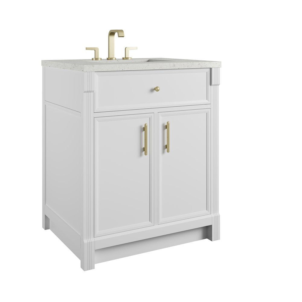 James Martin - Bellshire 30" Single Vanity, Bright White w/ 3 CM Lime Delight Silestone Top - 660-V30-BW-3LDL view 10
