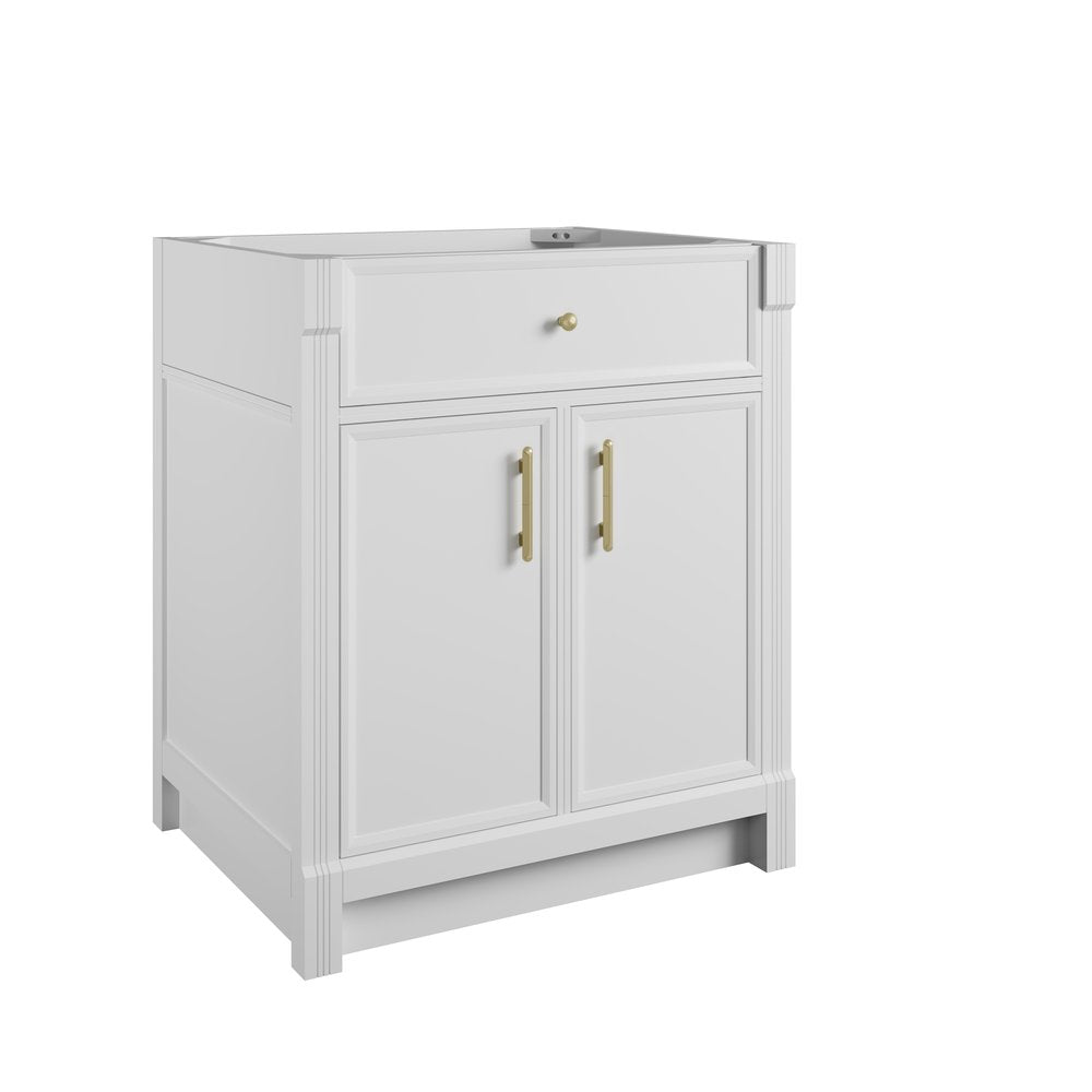 James Martin - Bellshire 30" Single Vanity, Bright White w/ 3 CM Parisien Bleu Silestone Top - 660-V30-BW-3PBL view 2