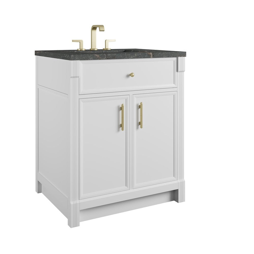 James Martin - Bellshire 30" Single Vanity, Bright White w/ 3 CM Parisien Bleu Silestone Top - 660-V30-BW-3PBL view 10