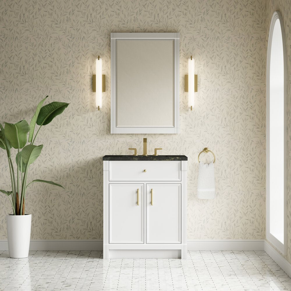 James Martin - Bellshire 30" Single Vanity, Bright White w/ 3 CM Phantome Eclos Top - 660-V30-BW-3PHT view 3