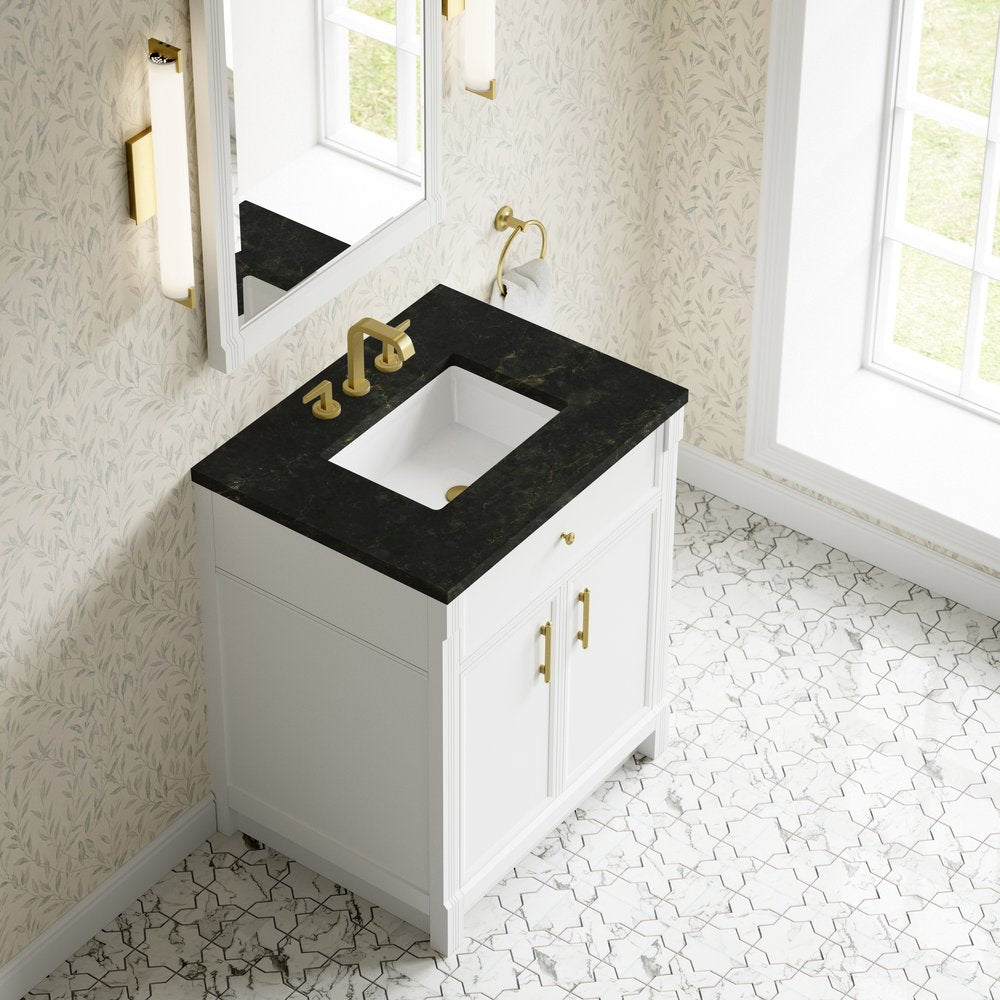 James Martin - Bellshire 30" Single Vanity, Bright White w/ 3 CM Phantome Eclos Top - 660-V30-BW-3PHT view 7