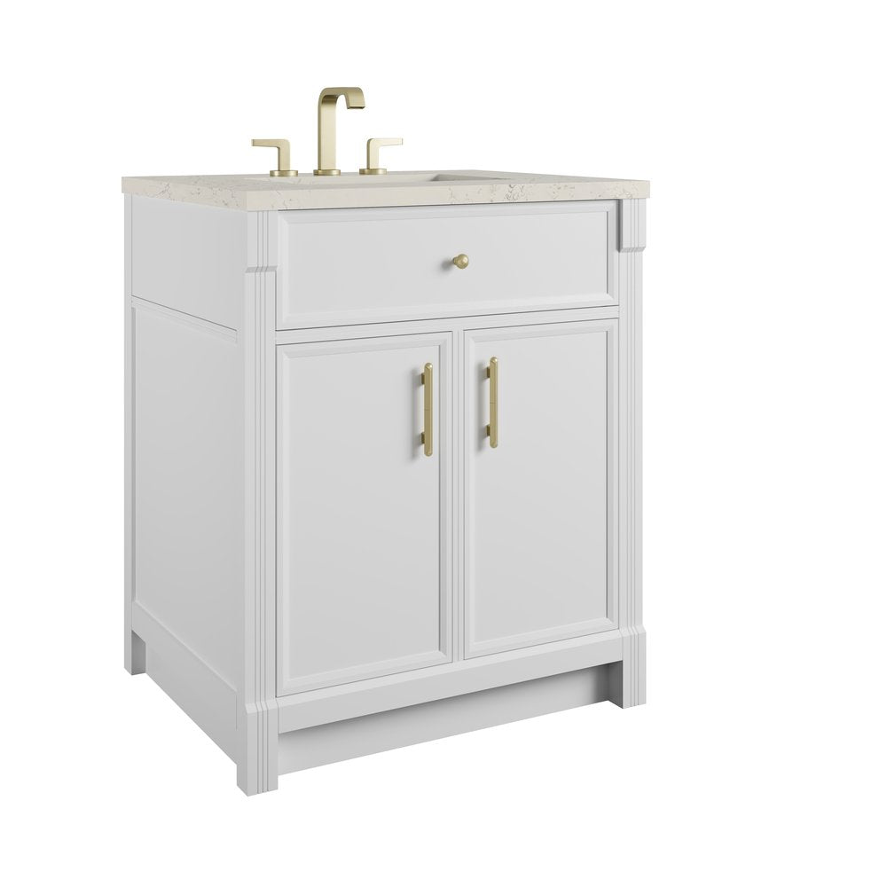 James Martin - Bellshire 30" Single Vanity, Bright White w/ 3 CM Siberian Silestone Top - 660-V30-BW-3SFR view 10