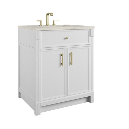 James Martin - Bellshire 30" Single Vanity, Bright White w/ 3 CM Siberian Silestone Top - 660-V30-BW-3SFR view 10