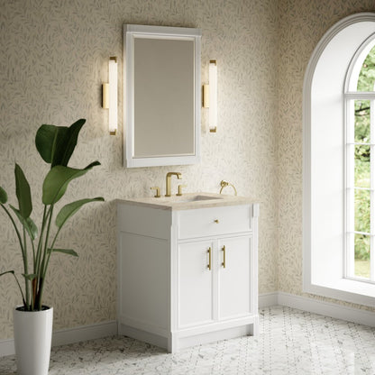 James Martin - Bellshire 30" Single Vanity, Bright White w/ 3 CM Tajnar Eclos Top - 660-V30-BW-3TJR view 4