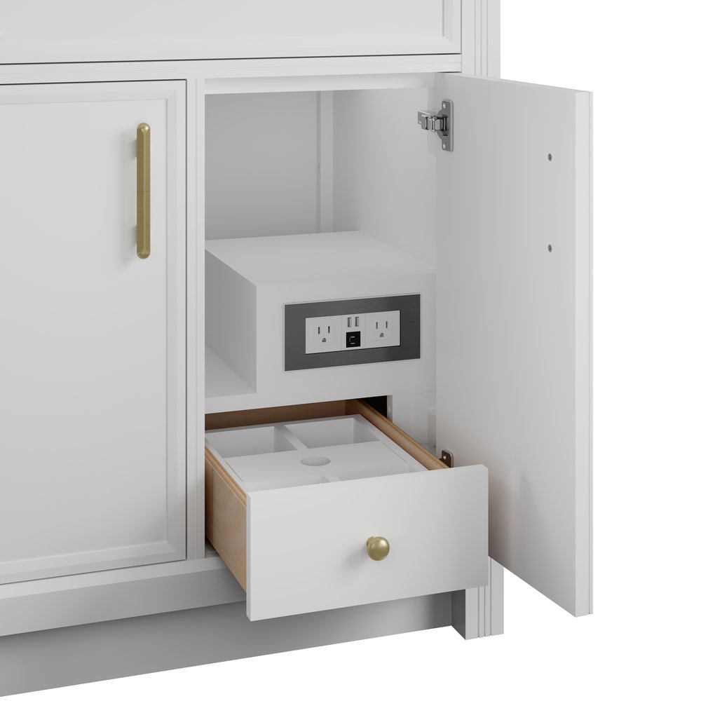 James Martin - Bellshire 30" Single Vanity, Bright White w/ 3 CM Victorian Silver Silestone Top - 660-V30-BW-3VSL view 13